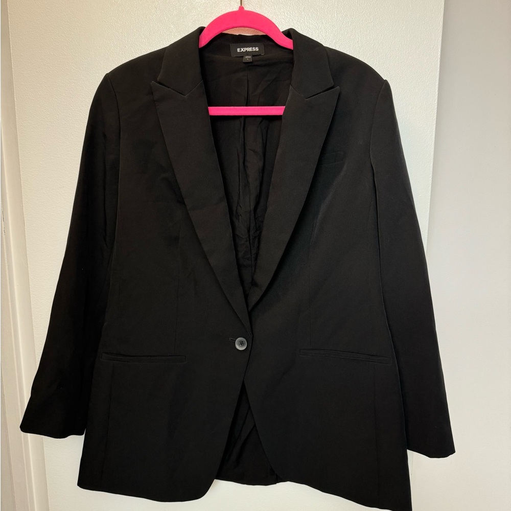 EXPRESS Blazer - One Button, Black, Size Large